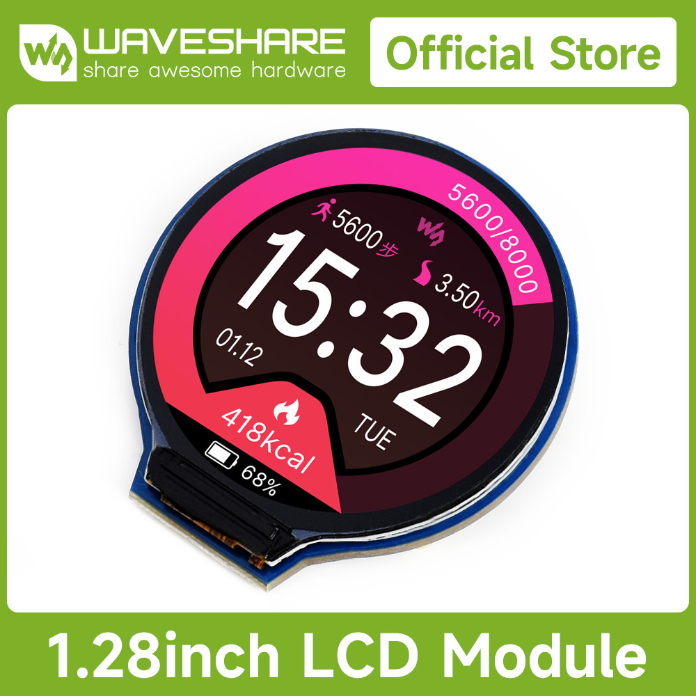 Waveshare 1.28inch Round LCD D - Pi Display ulasan dan harga