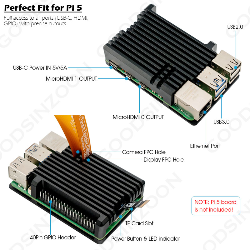 Raspberry Pi 5 Aluminum Armor  - Pi Cooler ulasan dan harga