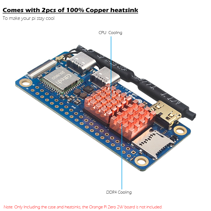 2Pcs Orange Pi Zero 2W Copper  - Pi Cooler ulasan dan harga