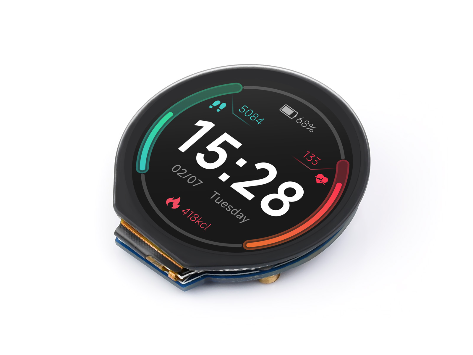 Waveshare 1.28inch Round LCD D - Pi Display ulasan dan harga