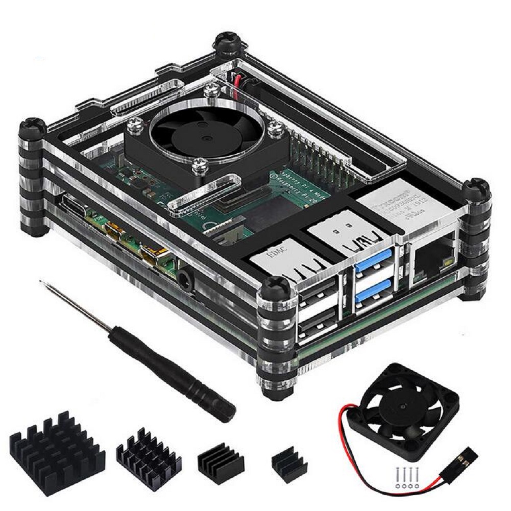 Clear 9 Layers Case with Cooli - Pi 4 Case ulasan dan harga