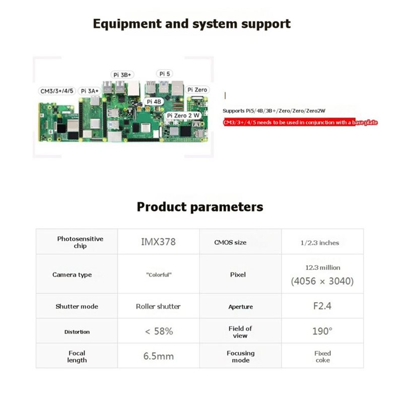 IMX378-190 12.3MP Camera Fishe - Pi Camera Module ulasan dan harga