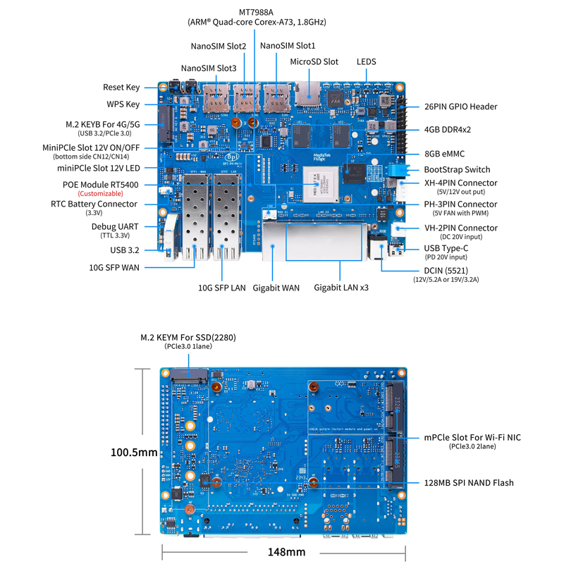 Banana Pi BPI-R4 MediaTek MT79 - Pi Cooler ulasan dan harga